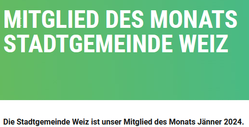 Stadtgemeinde Weiz ist Klimabündis-Mitgliedsgemeinde des Monats Jänner 2024